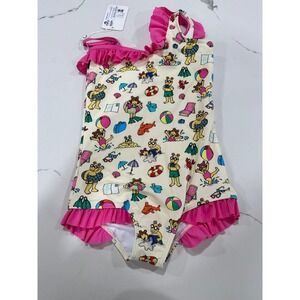 Emerson and Friends Arthur PBS Kids One Piece Swimsuit Pink Ruffle Girls 6/7